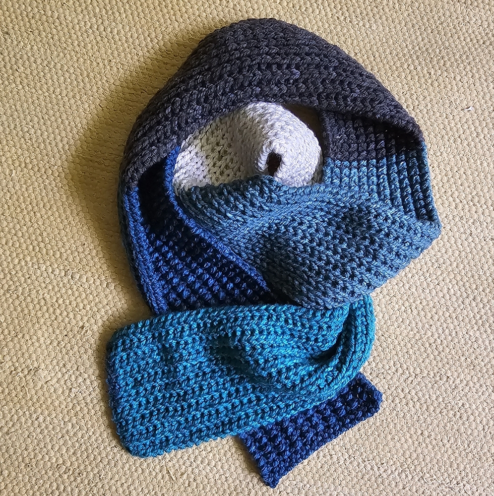 NWOT CHUNKY COLOR BLOCK UNISEX KNIT SCARF HAND MADE